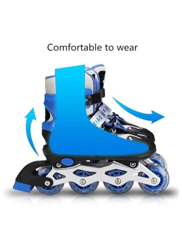 Adjustable LED Lighted Single Row 4 Wheel Skate Shoes Size 35-38 - Image 2